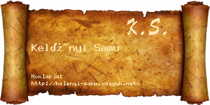 Kelényi Samu névjegykártya